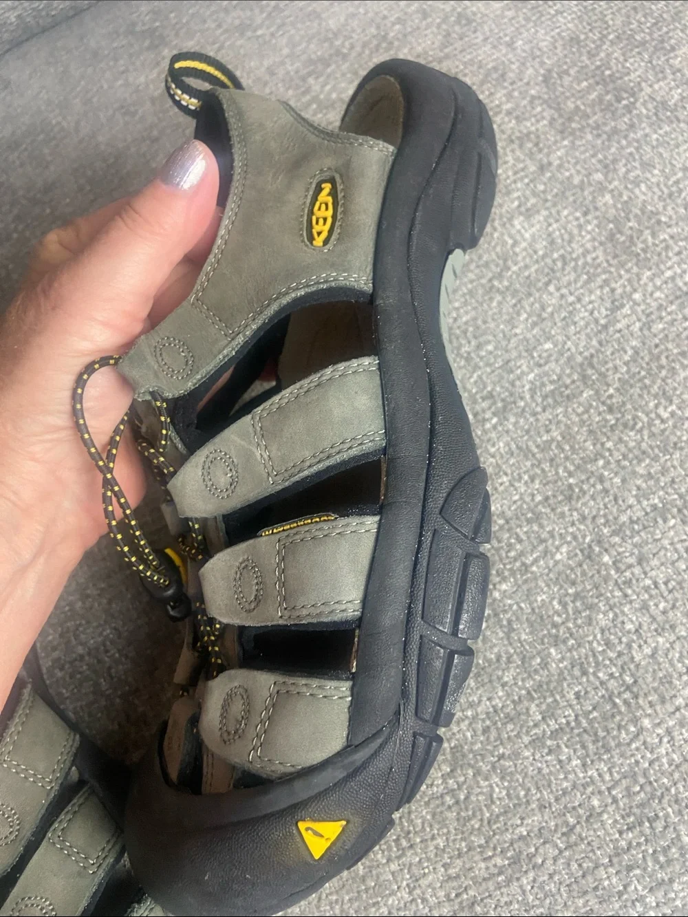 Keen Men’s Closed-Toe Sandals in Olive Green with Black Toe